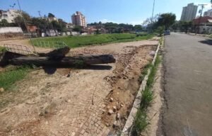 Praça Eng. Fortunato José Borin tem calçadas destruídas
