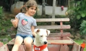 Cadela Bananinha foi adotada em 2022 e ama brincar com Manu