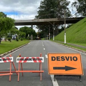 Obras no Viaduto Laudo Natel causam interdição parcial da Av. Gessy Lever em Valinhos